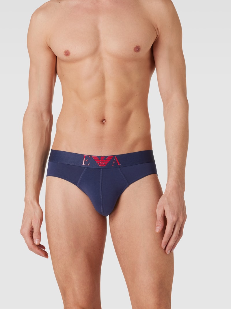 Slip mit Label-Print Modell 'SHINY BIG LOGO' in dunkelblau