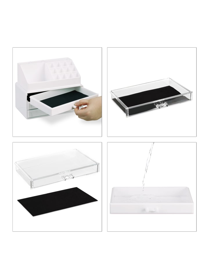 relaxdays 2x Makeup-Organizer in Transparent günstig kaufen onesize