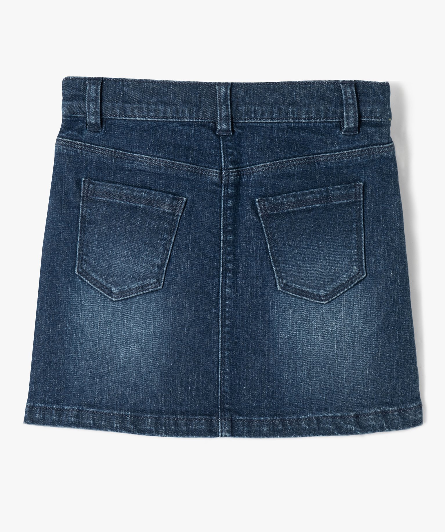 Jupe en jean fille avec jeu de surpiqres brut | GEMO