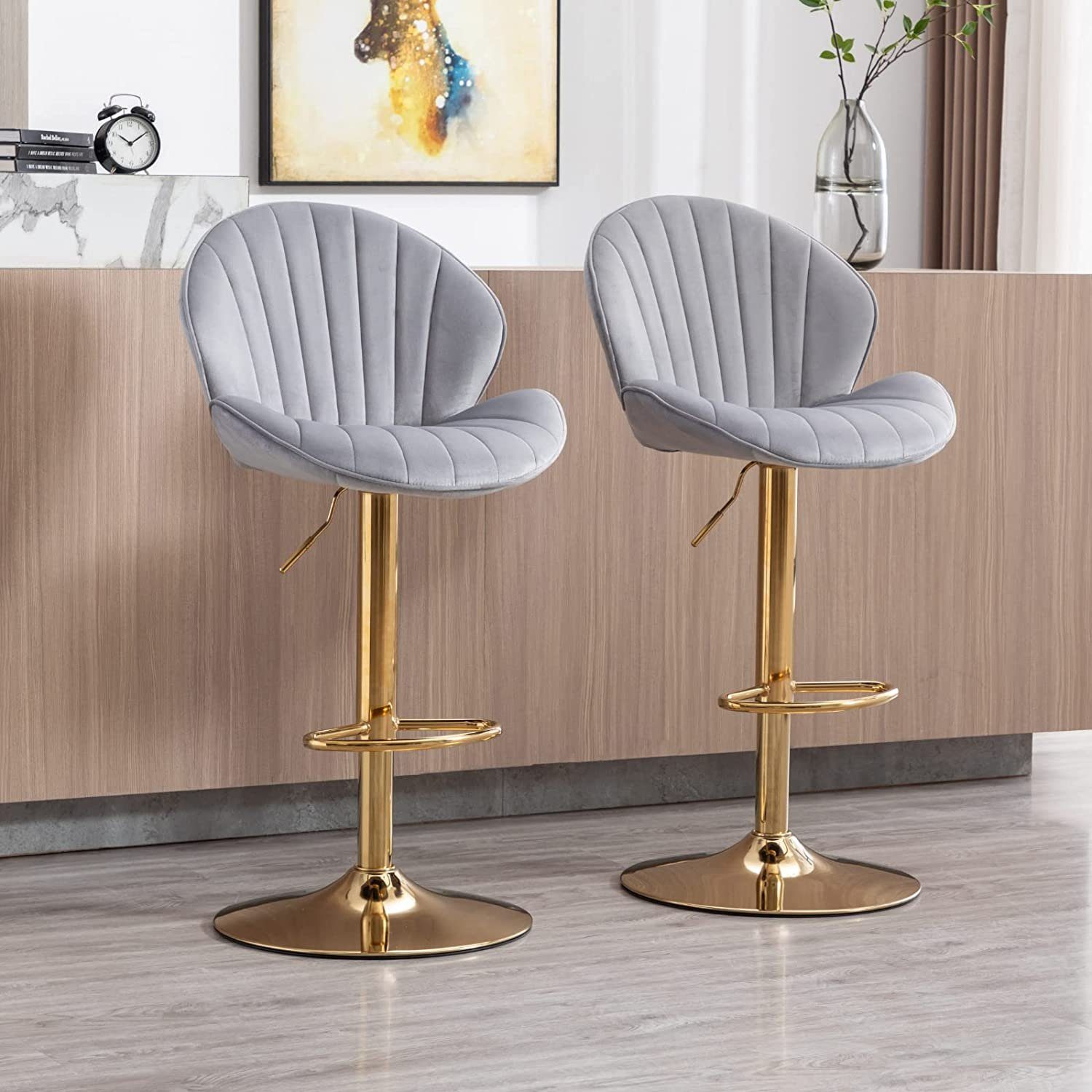 WAHSON OFFICE CHAIRS Barhocker 2er Set Barstuhl Bistrohocker mit Lehne