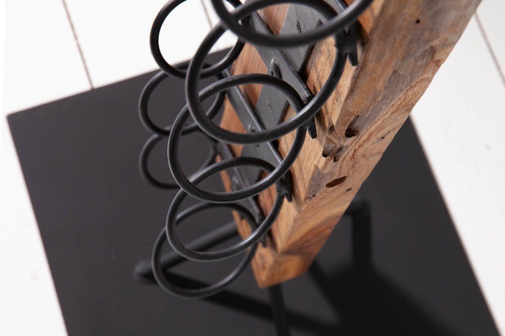 riess-ambiente Weinregal BARRACUDA 140cm natur / schwarz, 1-tlg., Wohnzimmer · Massivholz · Metall · für 8 Flaschen · Industrial
