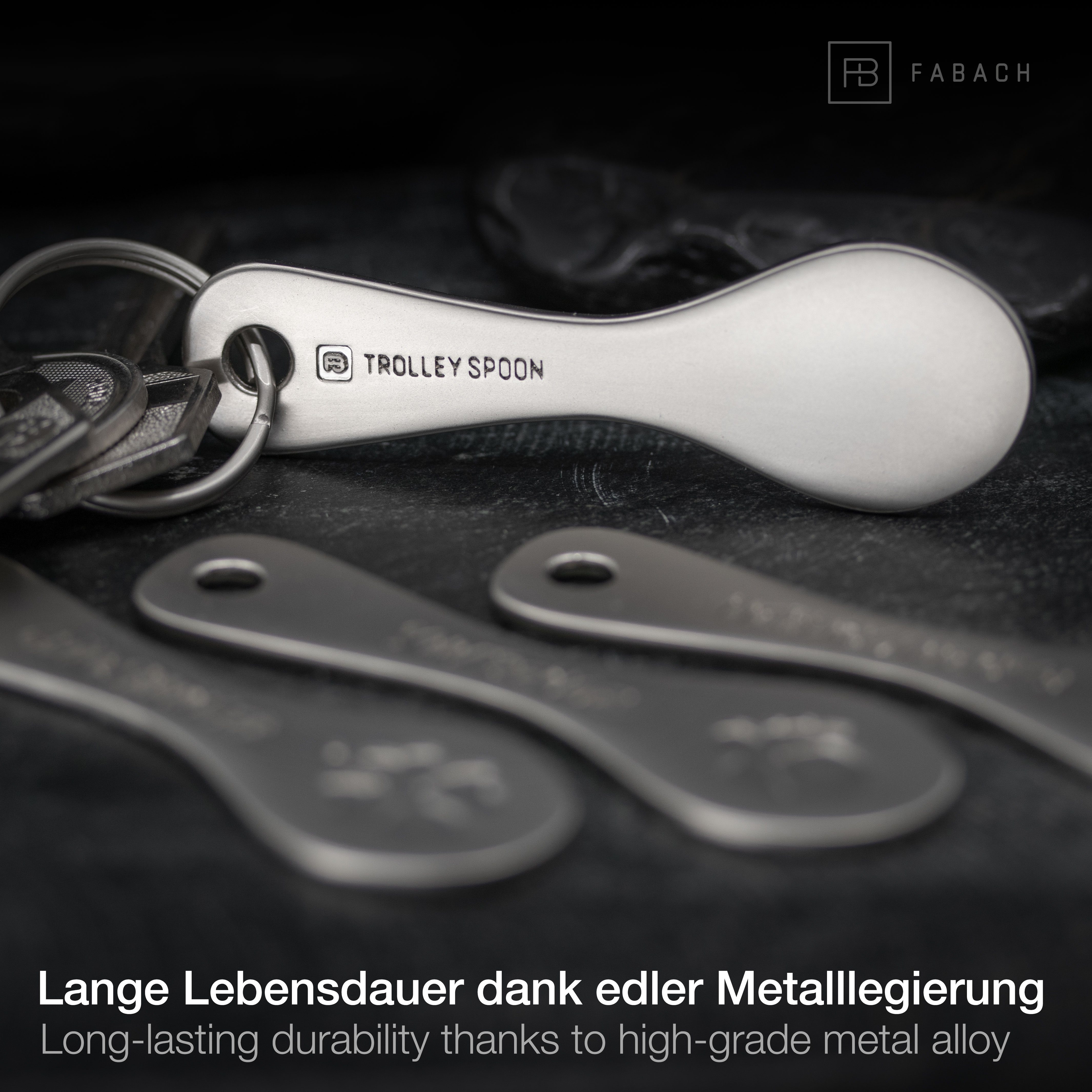 FABACH Schlüsselanhänger Trolley Spoon Einkaufswagenlöser - Einkaufswagenchip Einkaufschip