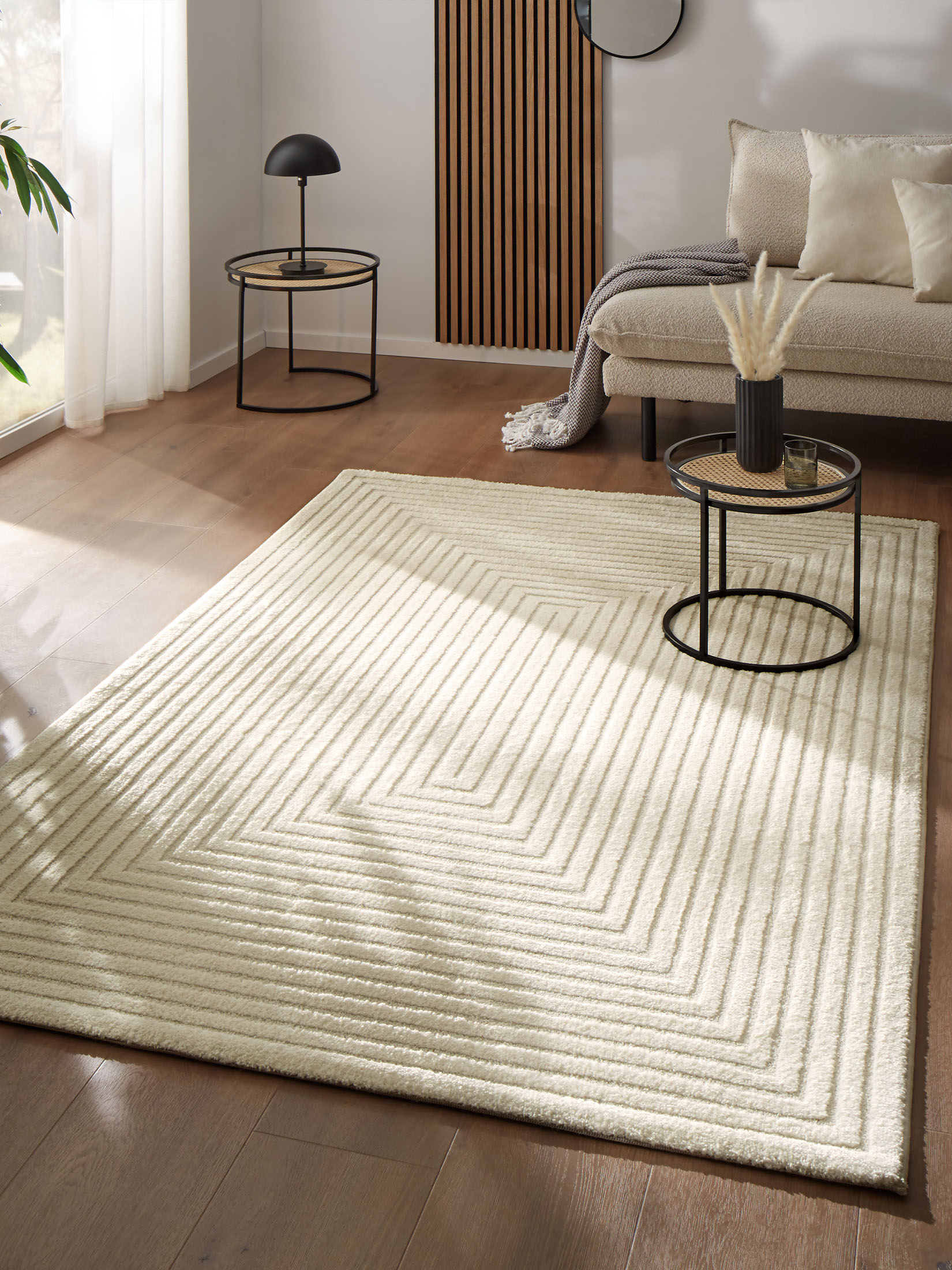 Kirkeby Moderner Teppich, Creme
