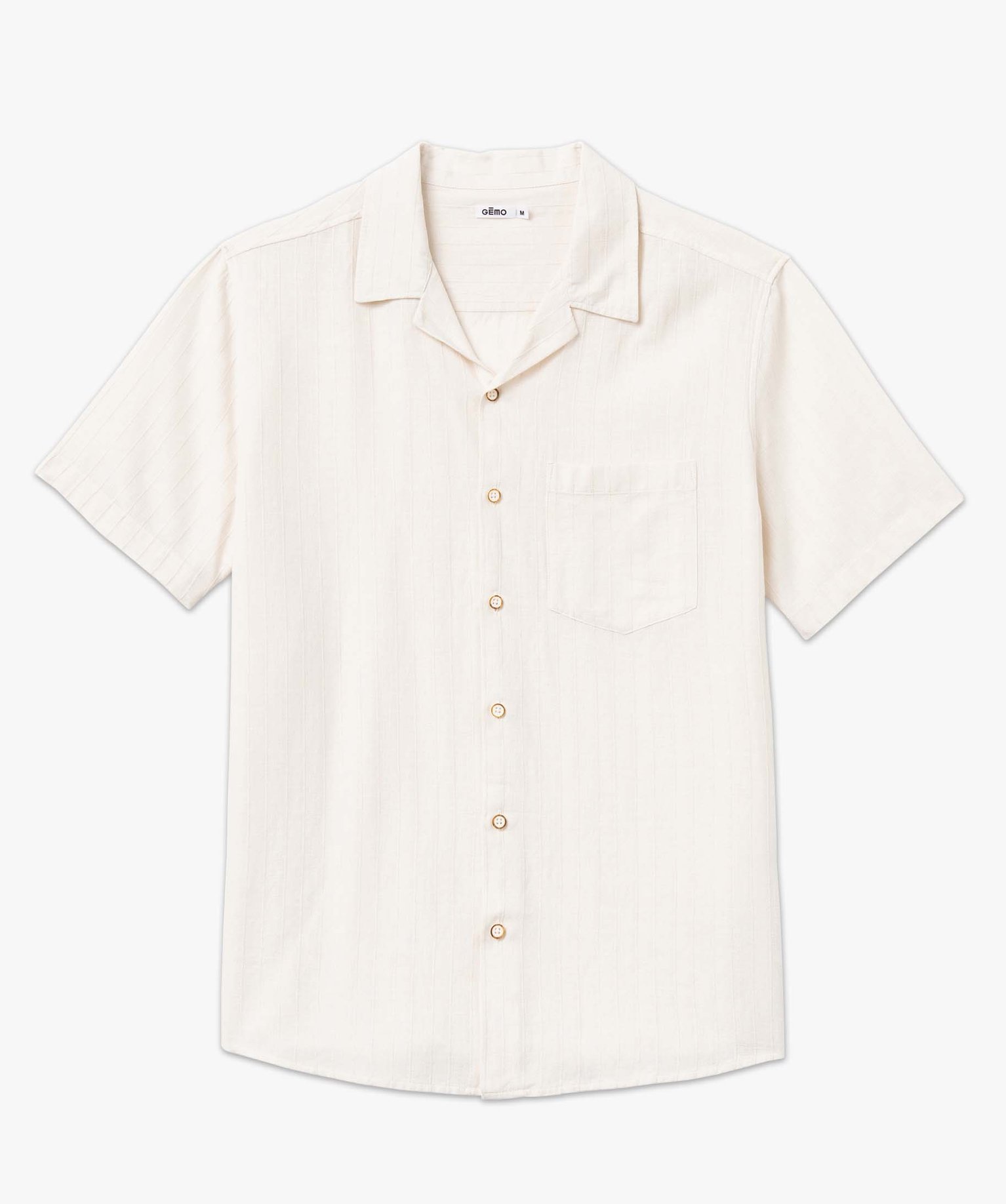 Chemise homme à manches courtes en coton/viscose/lin mélan... ecru | GEMO