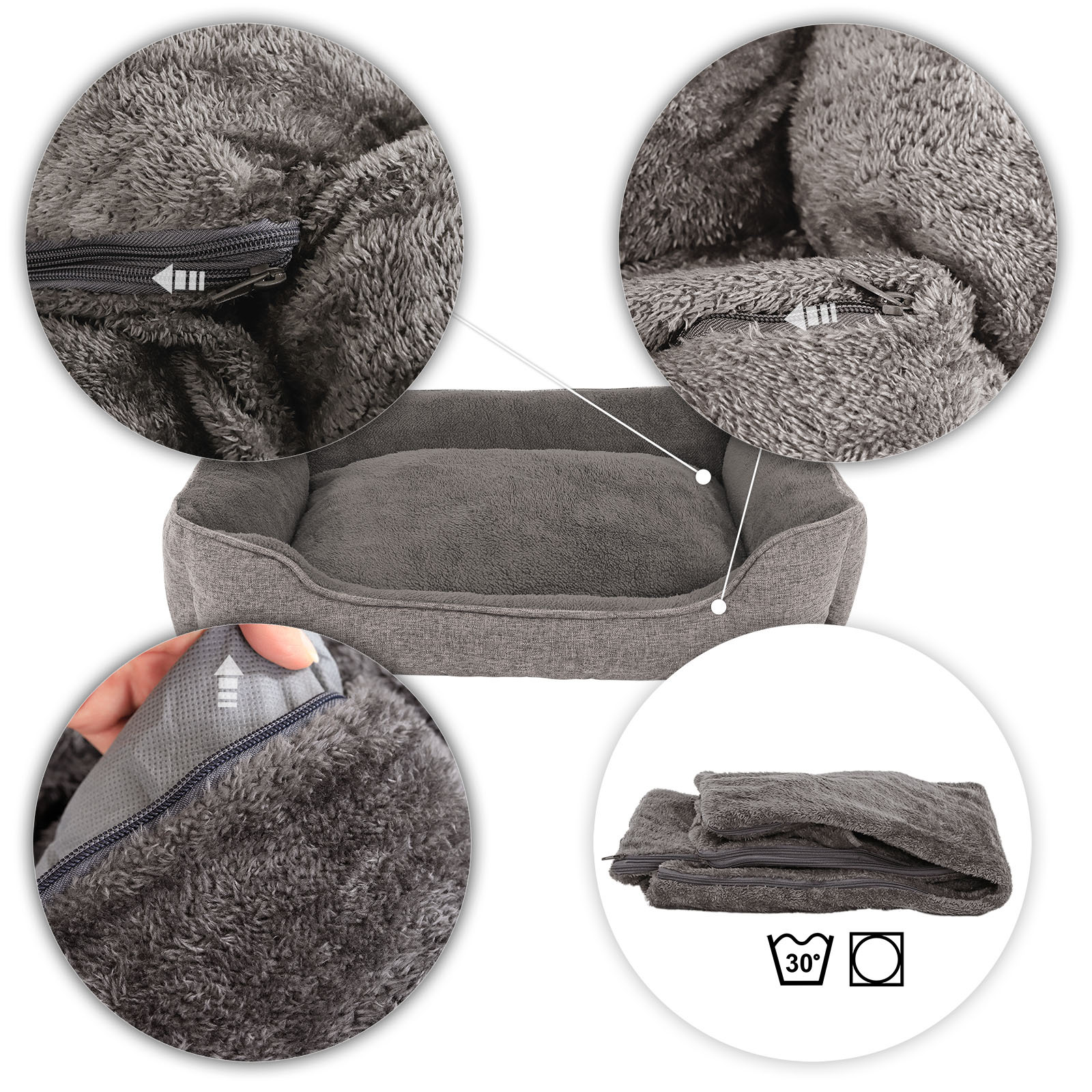 Lionto Hundebetten Lionto Hundebett meliert grau L