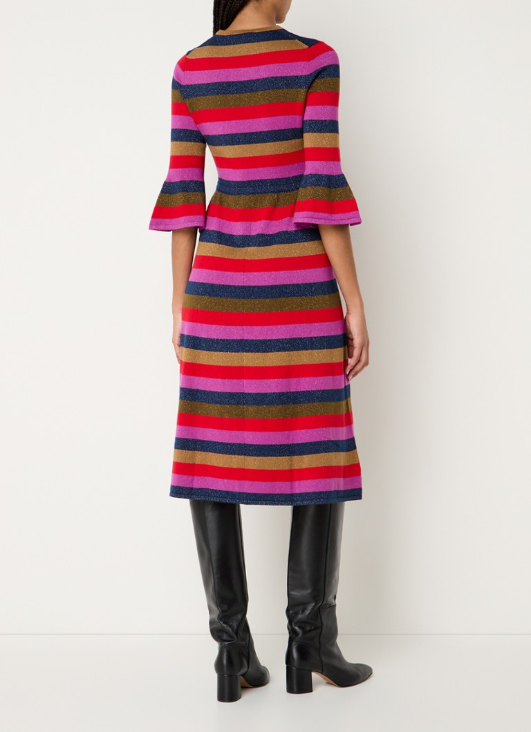 Abito midi Alice di LKBennett in misto lana a righe e lurex