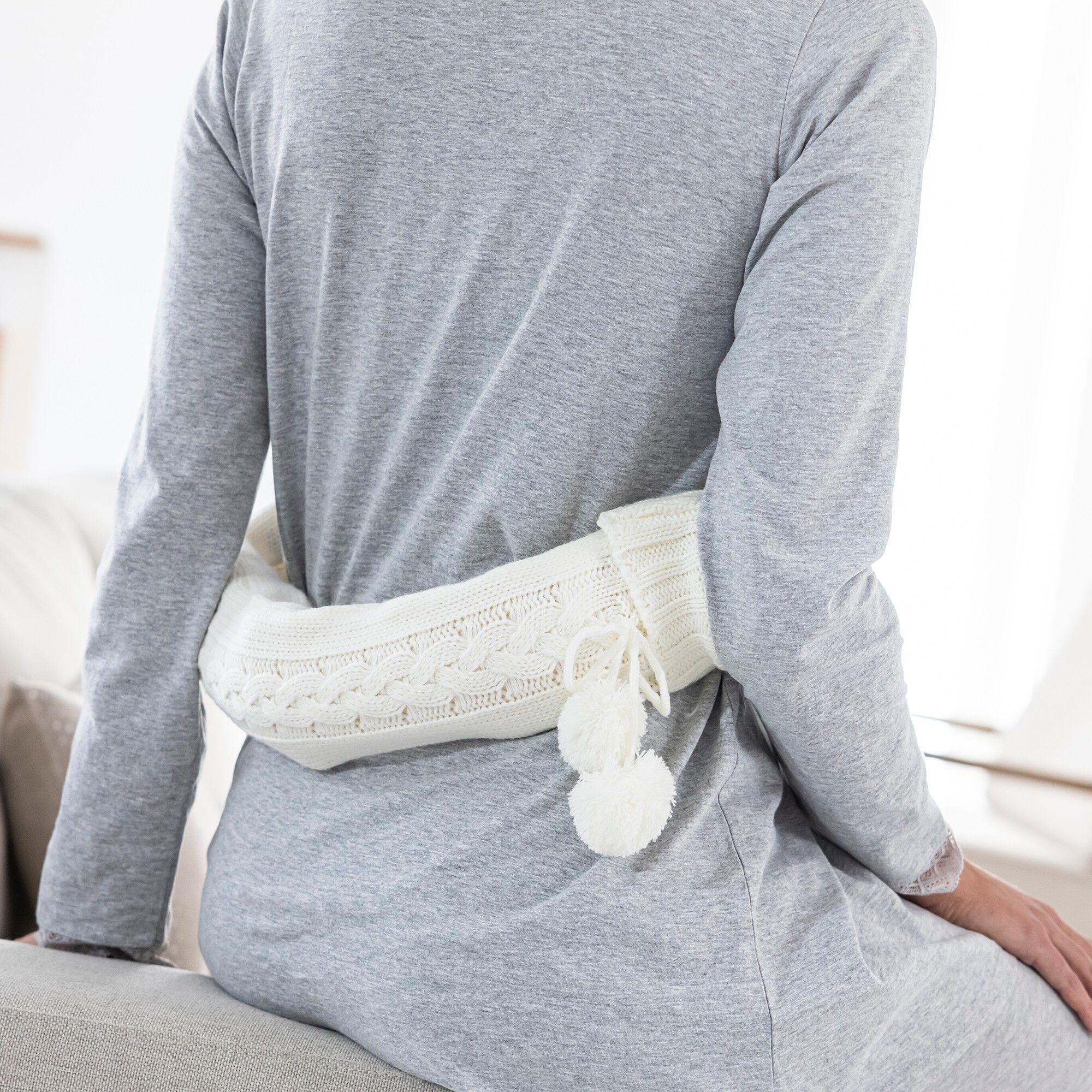 Bouillote longue tricot torsadé