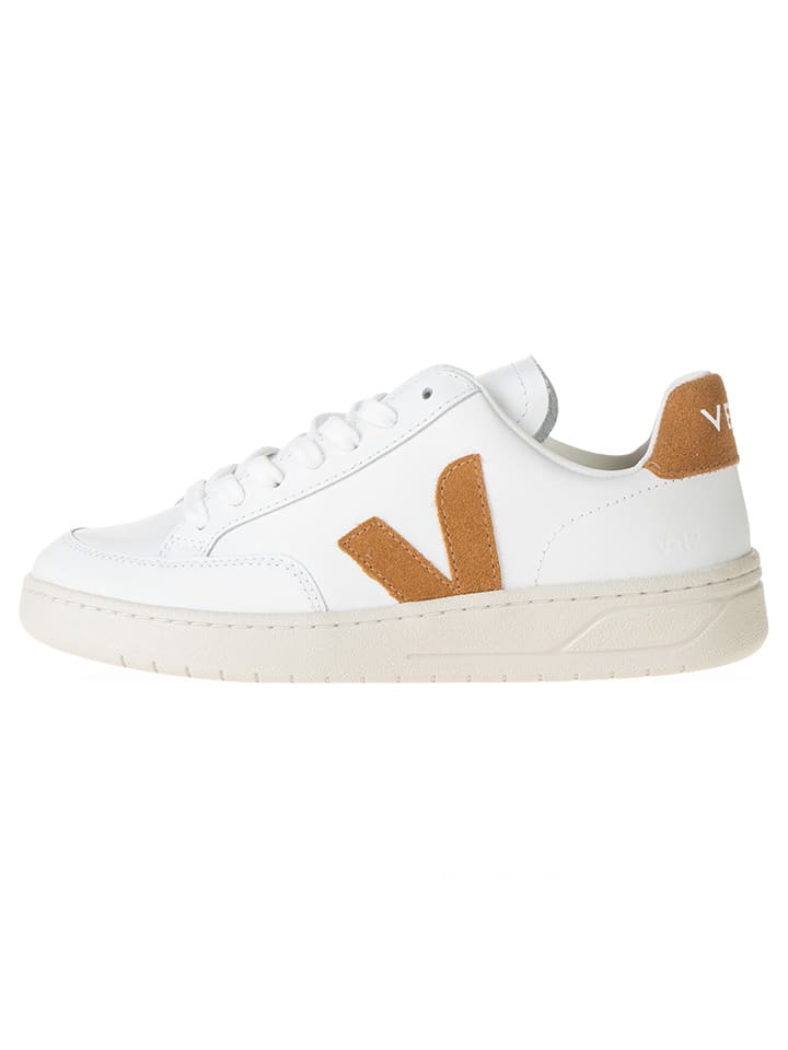 Veja Leder-Sneakers in Weiß/ Hellbraun günstig kaufen