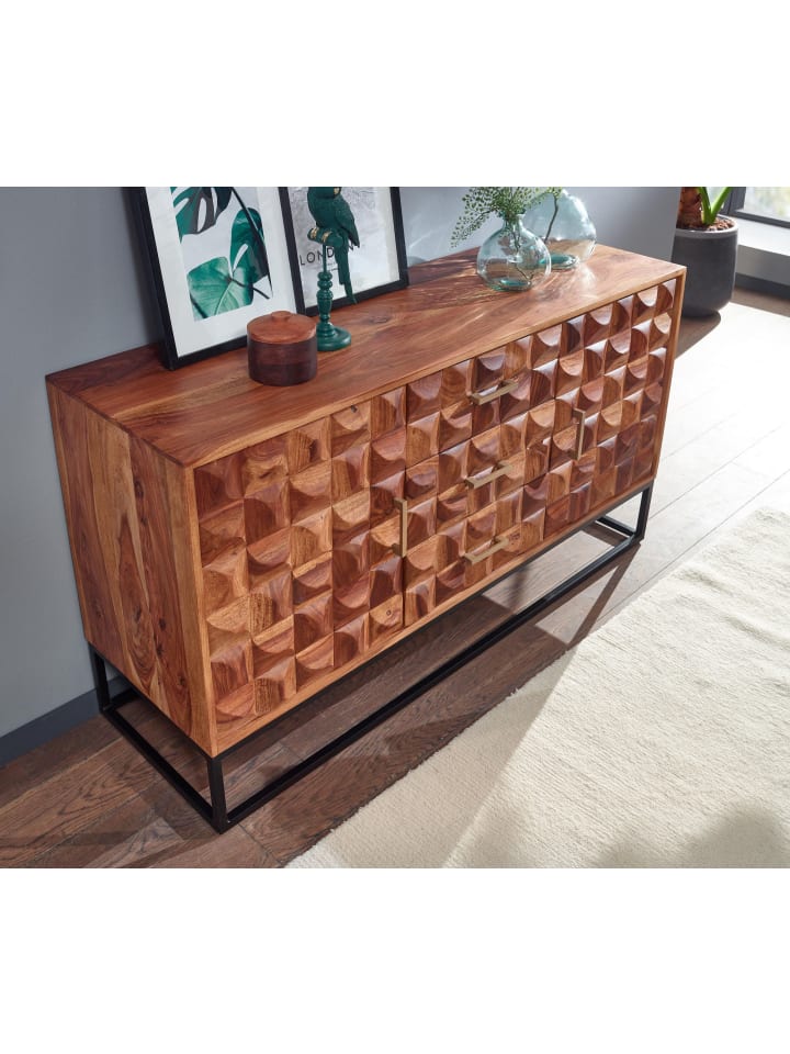 KADIMA DESIGN Sideboard 145x81x45 cm Massivholz / Metall Anrichte, Kommode günstig kaufen onesize