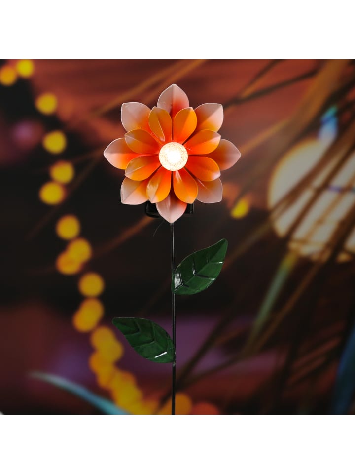 MARELIDA LED Solar Gartenstecker Blume Garten Blumenstecker H: 49,5cm in orange günstig kaufen onesize