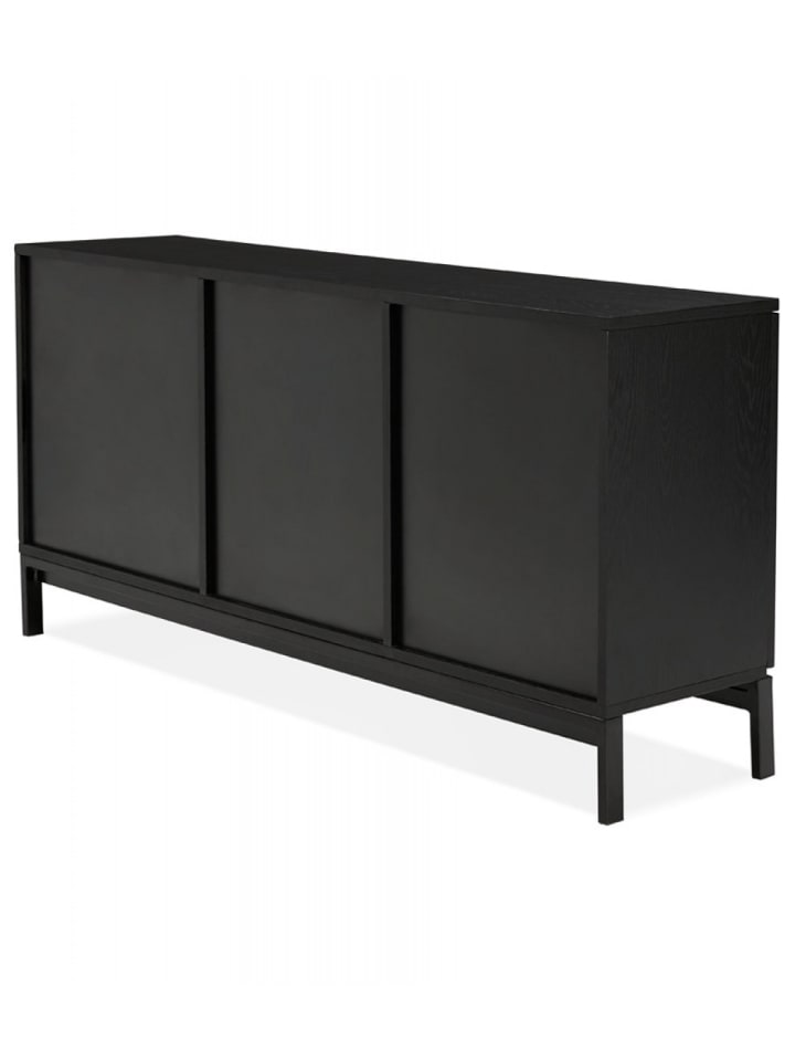 KADIMA DESIGN Sideboard Anrichte Schwarz Holz 160cm | Minimalistisches Design in Schwarz günstig kaufen onesize