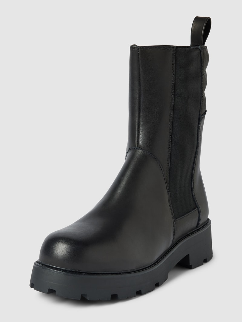 Chelsea Boots aus echtem Leder in schwarz