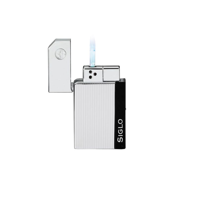 Zigarrenfeuerzeug der Marke Siglo, Chrome Lighter High Altitude  Electro Stripes