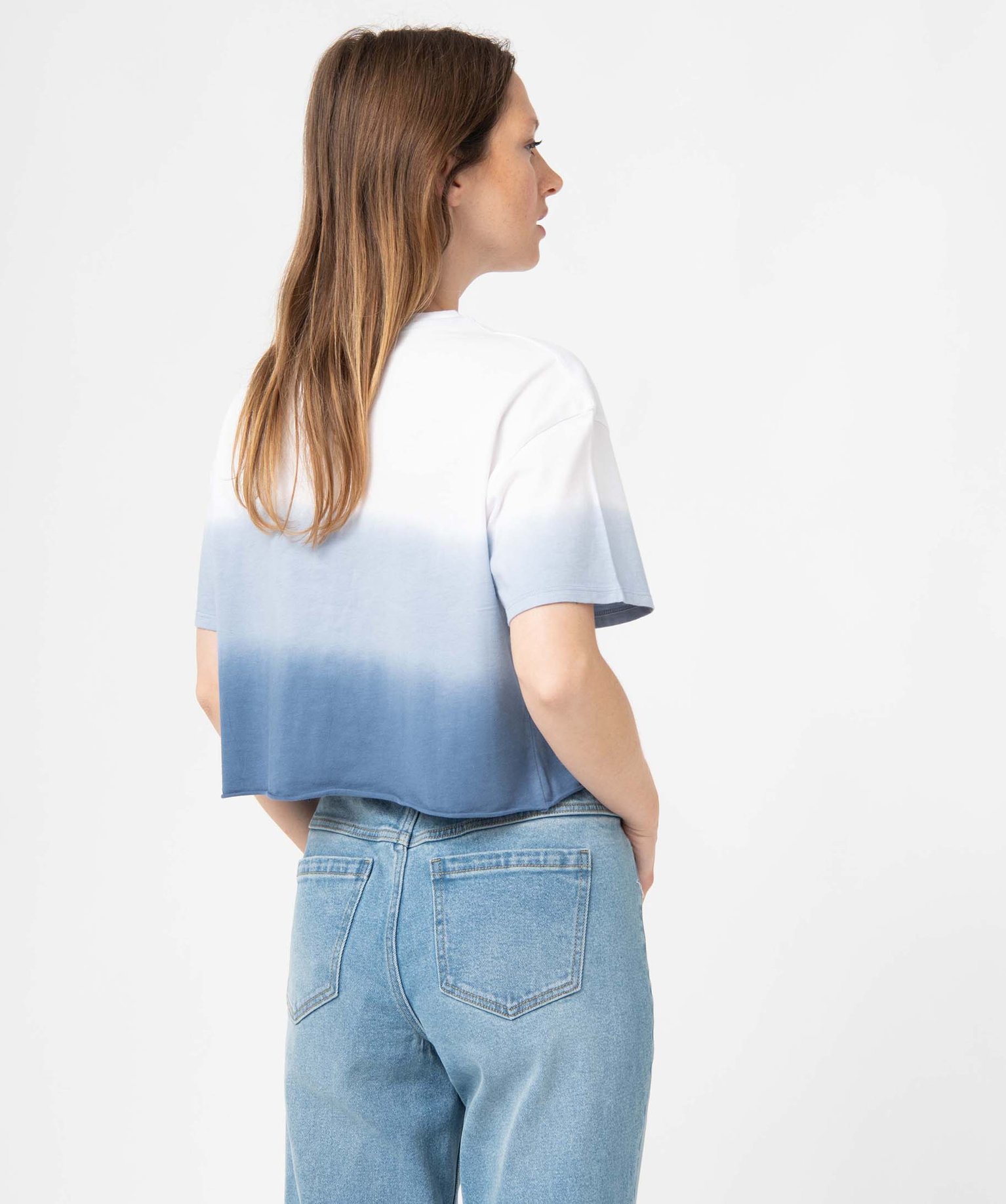 Tee-shirt femme coupe ample et courte - Yale bleu | GEMO