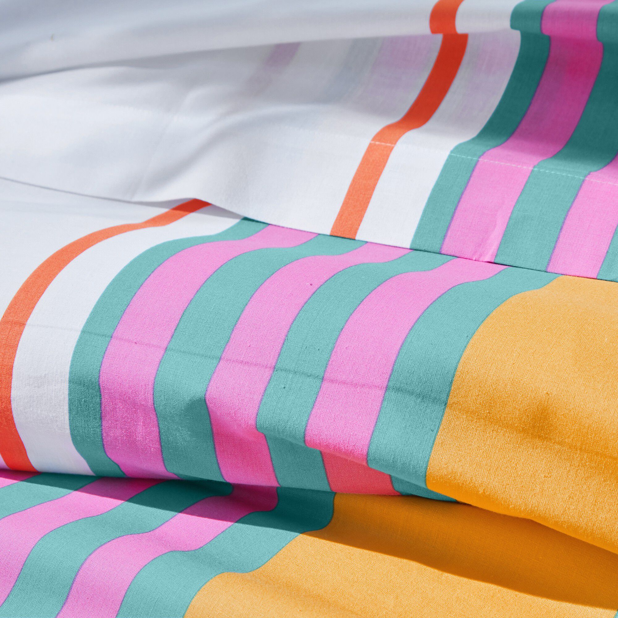 Linge de lit Détroit en coton imprimé rayures