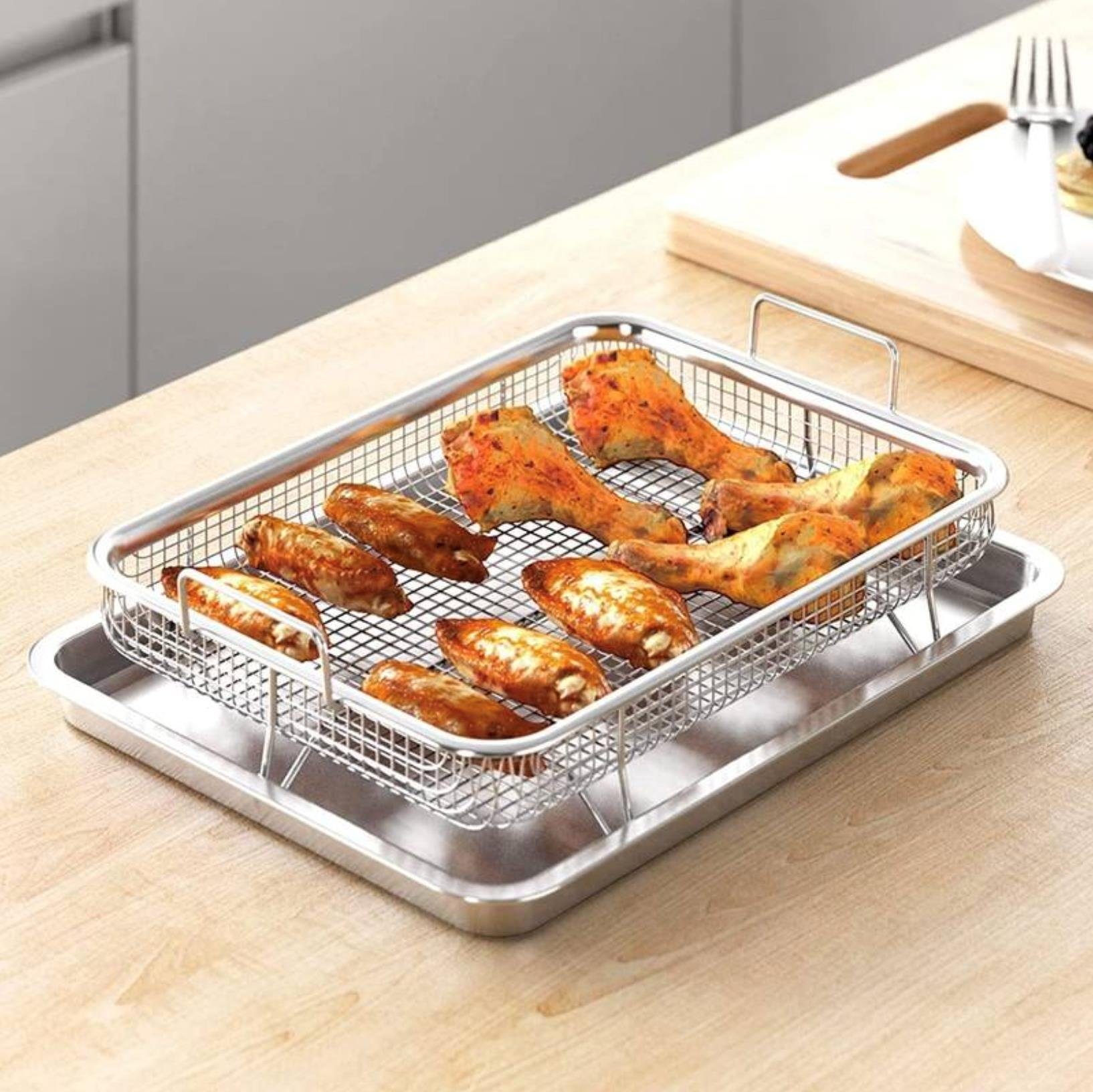 RHP Grillpfanneneinsatz RHP Crisper Grillkorb: Knusprige Genüsse ohne Fett! Das zweiteilige