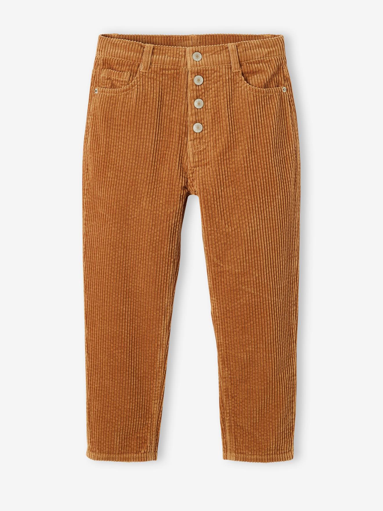 Vertbaudet Mädchen Mom-Fit-Cordhose, Hüftweite COMFORT - camel
