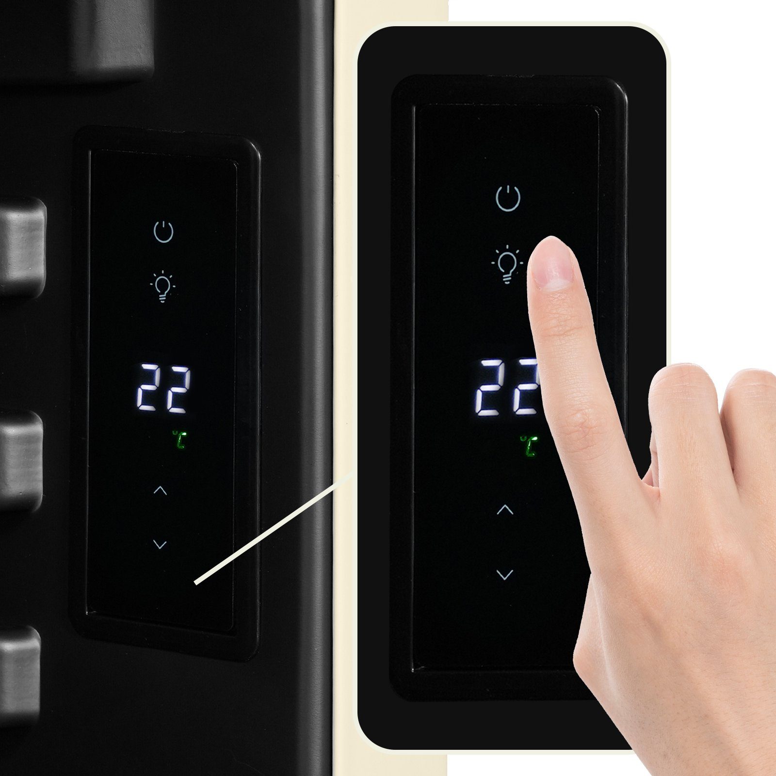 HCK Getränkekühlschrank SC-130RB-S, 83.5 cm hoch, 55.5 cm breit, HCK, mit Glastür & LED-Innnenbeleuchtung, 115L, 4°-22°C, 39 dB