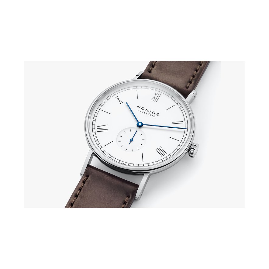 Nomos Glashütte Herrenuhr Ludwig 38 emailleweiss