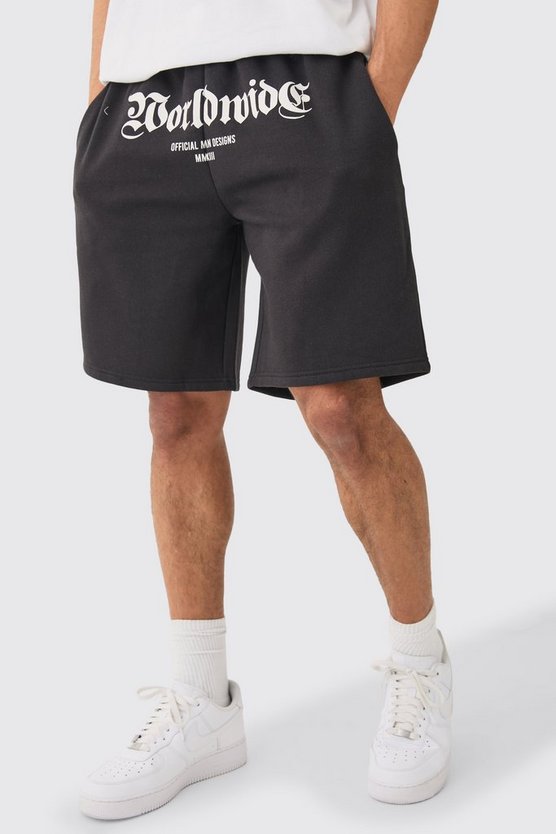 Oversize Shorts mit Worldwide-Print
