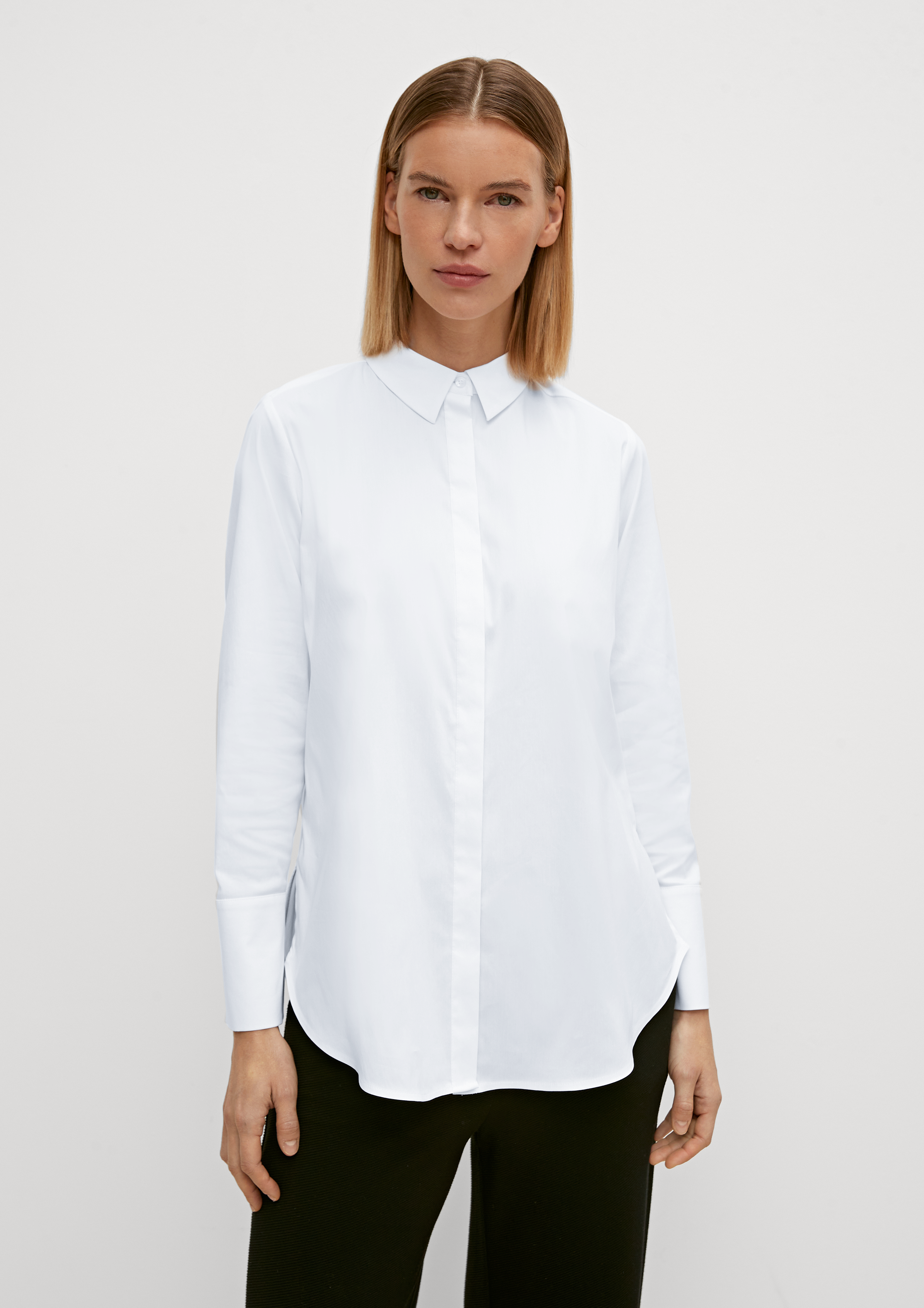 Longbluse im Loose Fit - weiß