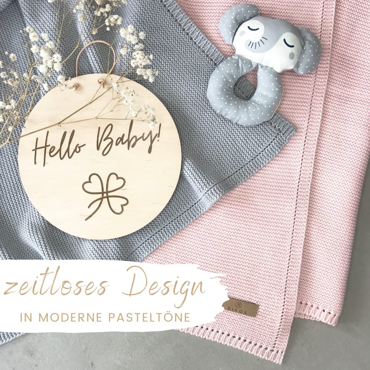 Babydecke DIKOS® Babydecke aus *100%* Bio Baumwolle atmungsaktiv clean, DIKOS, PREMIUM Qualität atmungsaktiv, nachhaltig, plastikfrei, kuschelweich