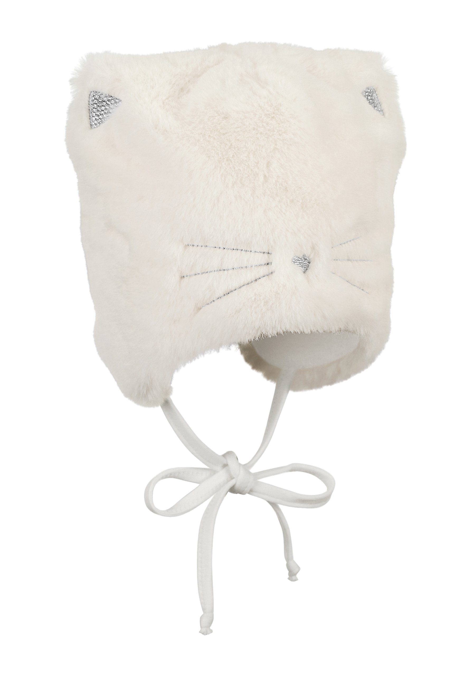 Sterntaler® Ballonmütze Mütze (1-St., Baby Wintermütze mit Bindeband und Stickerei) Kindermütze aus Kunstfell gefütterte Mütze mit Ohren