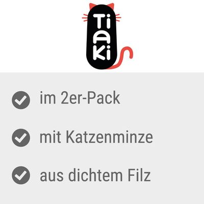 TIAKI Katzenspielzeug Set Veggies mit Katzenminze