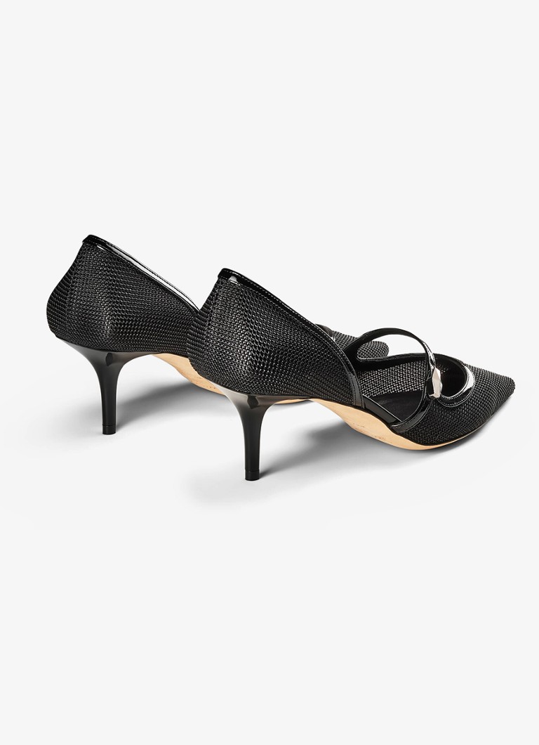 Pantofi cu toc din plasă Jimmy Choo Carolyn 60 cu detalii din piele de vițel