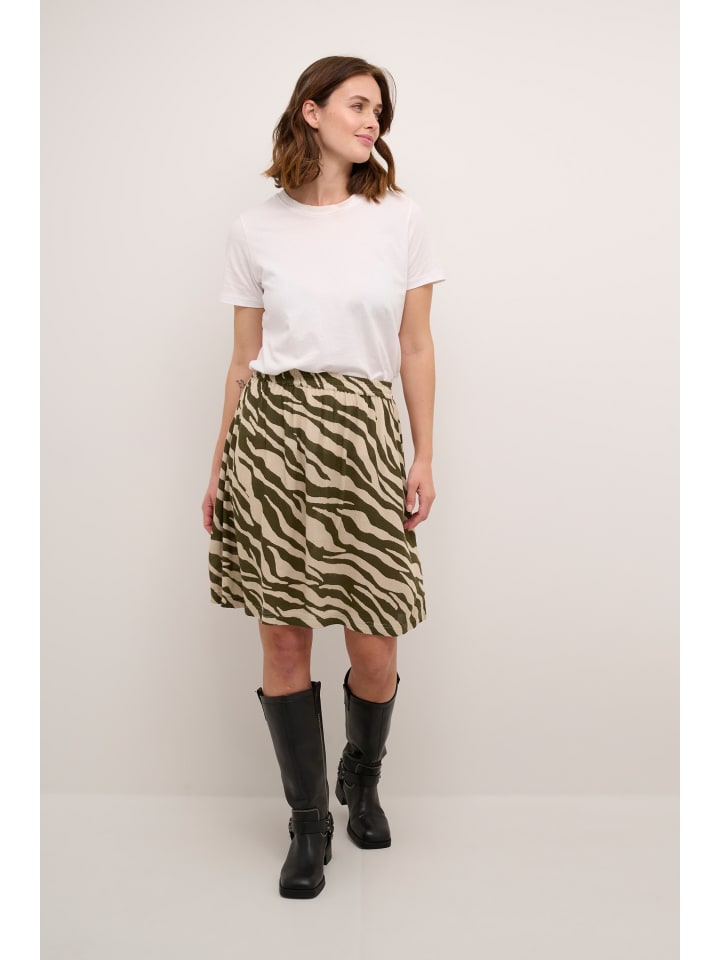 Kaffe Rock KAmarita in Sand/Green Animal Print günstig kaufen