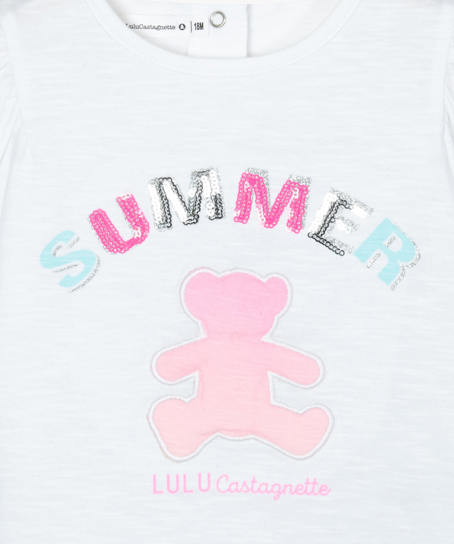 Tee-shirt bébé fille pailleté - LuluCastagnette blanc | GEMO