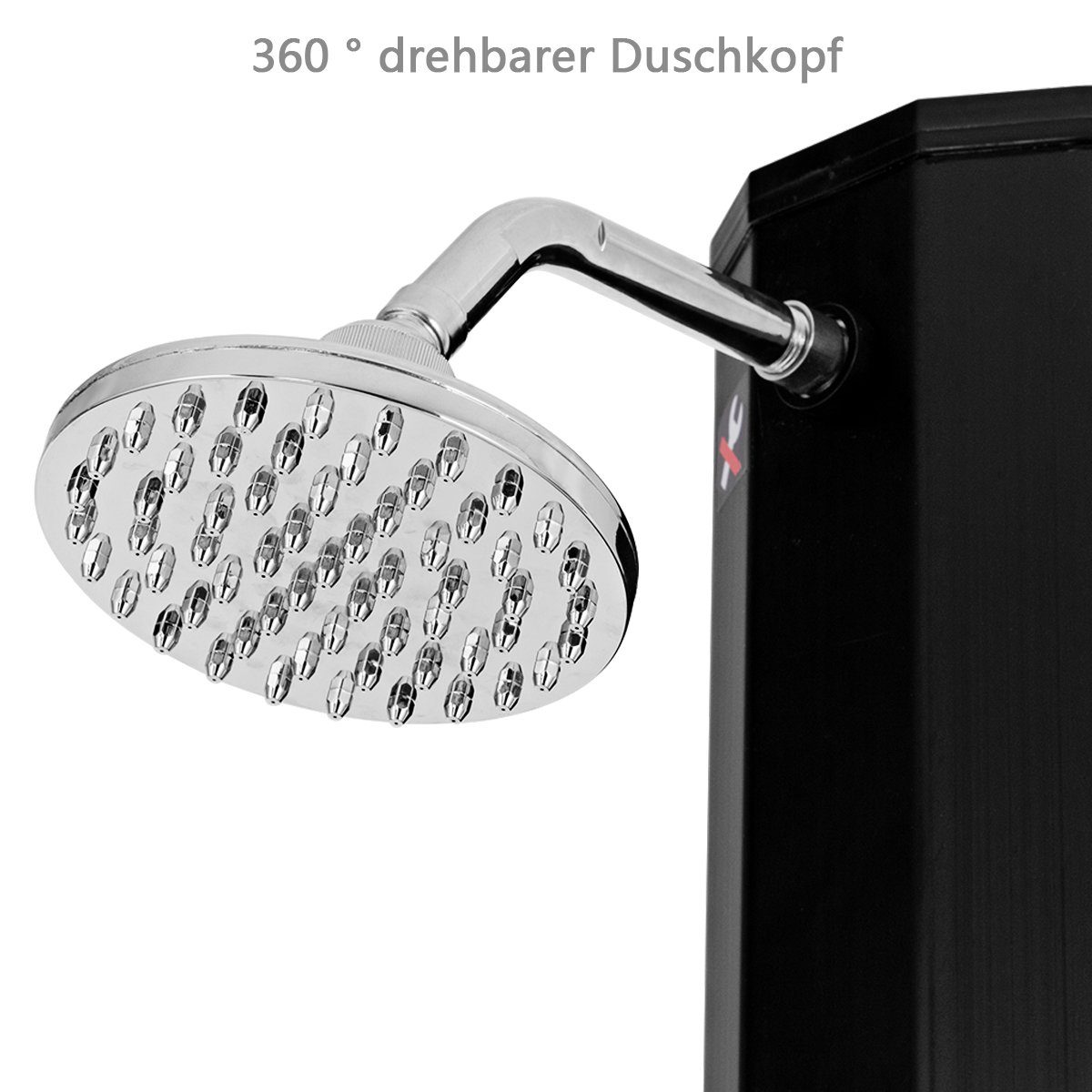 COSTWAY Solardusche, Außendusche 35L, mit Kalt-Warm-Ventil, 220 cm Höhe