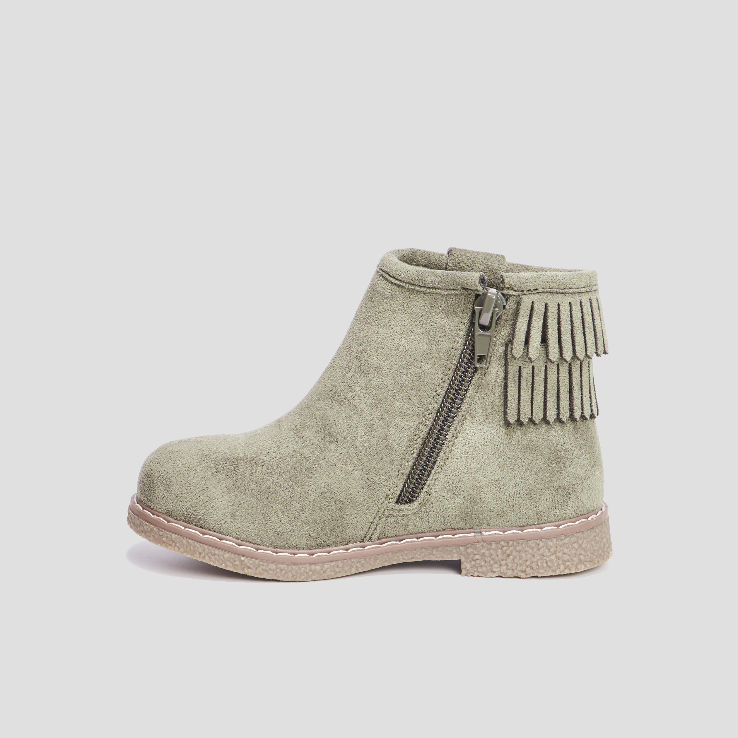 Bottines à franges vert kaki fille | La Halle