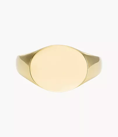 Fossil Siegelring Drew Edelstahl goldfarben