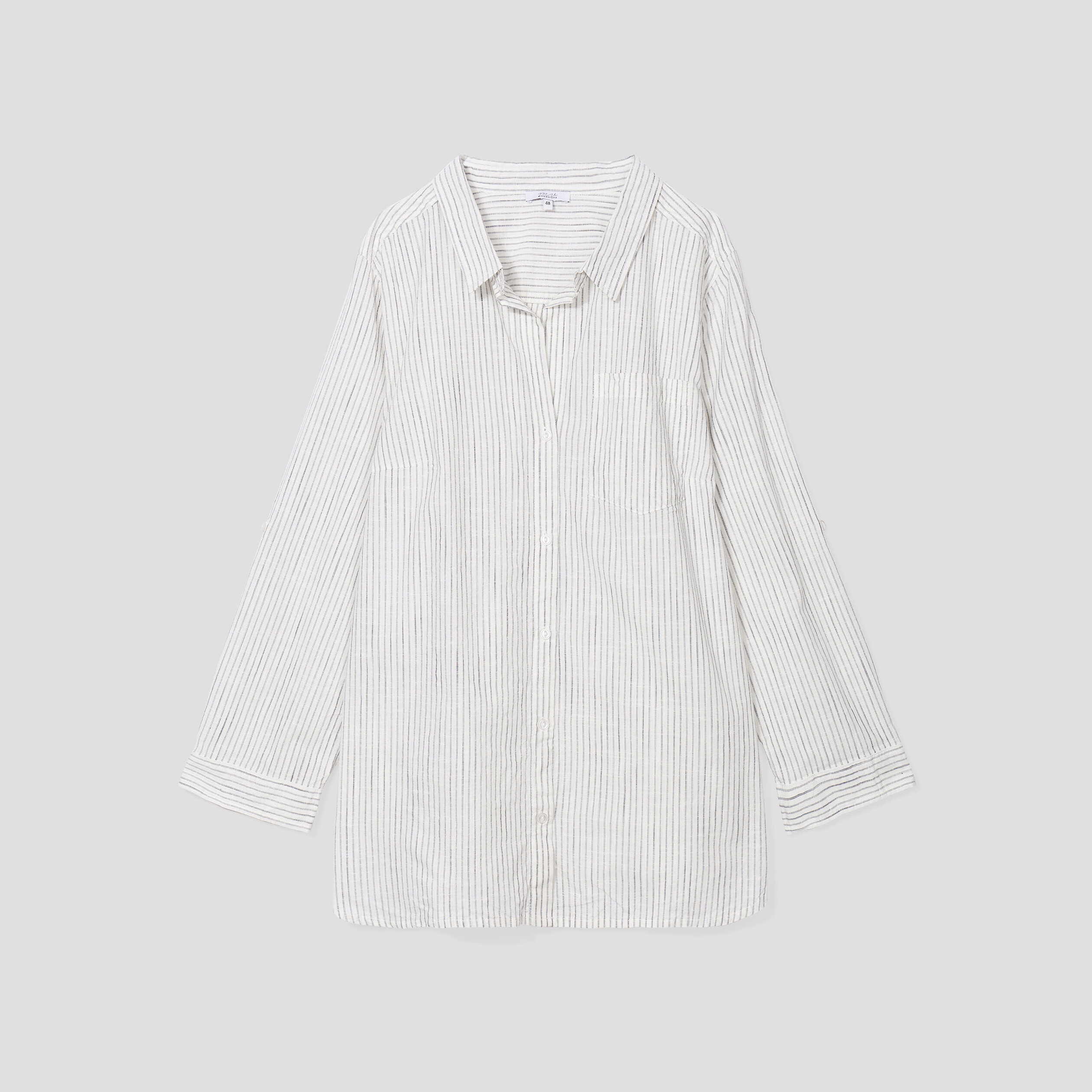 Chemise manches retroussables longues ecru femme grande taille | La Halle