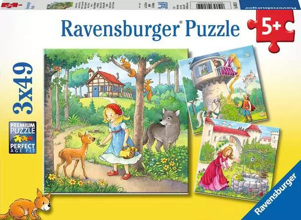 Kinderpuzzle ab 5 Jahren - Rapunzel, Rotkäppchen & der Froschkönig - 49 Teile