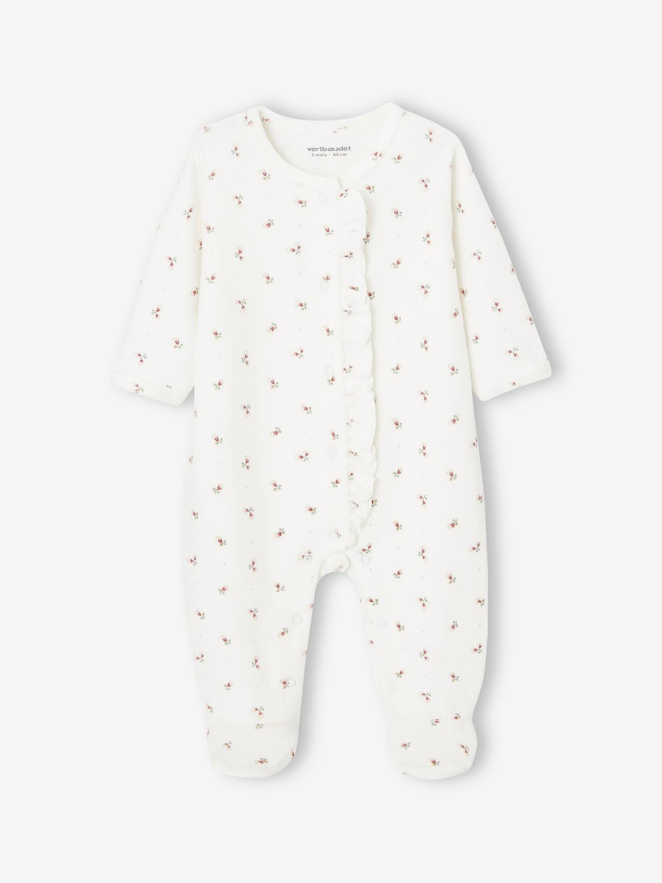 Vertbaudet 2er-Pack Baby Samt-Strampler Oeko-Tex - altrosa