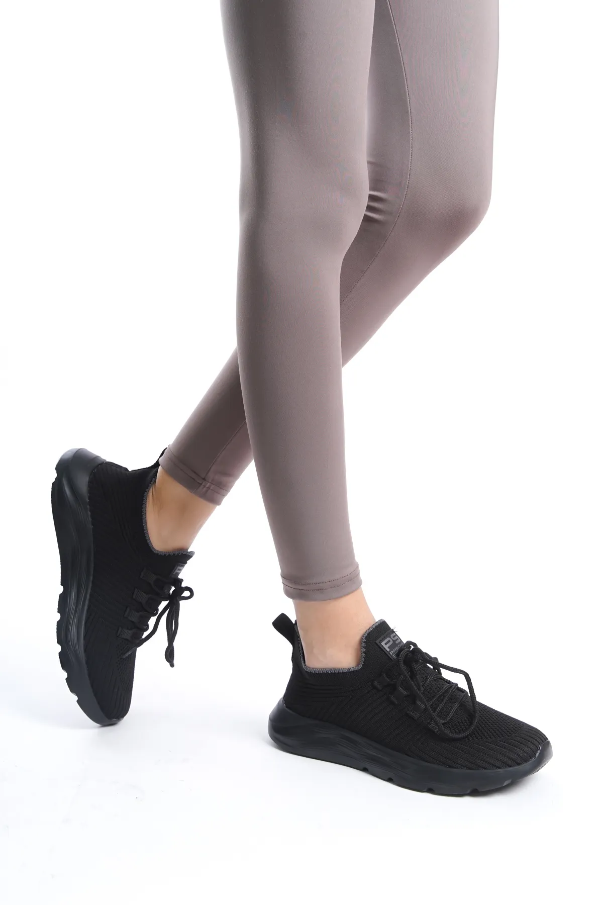 en7  Schwarzer, bequemer und leicht zu tragender Strick-Sneaker 4556 für Unisex
