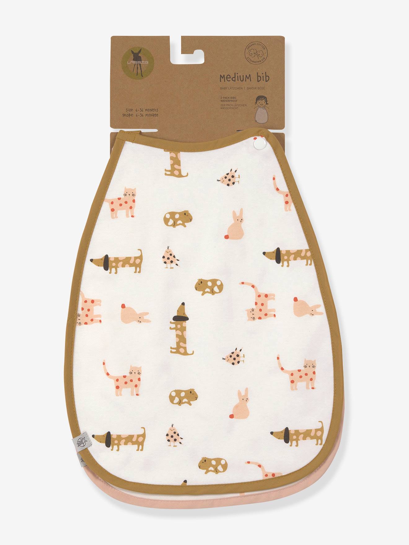 Lot de 2 bavoirs en coton bio Medium Drop Little Mateis LÄSSIG bleu royale