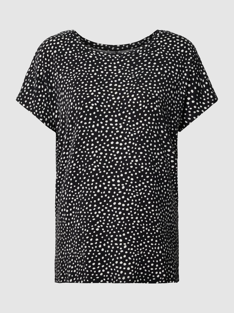 Blusenshirt mit Rundhalsausschnitt in schwarz