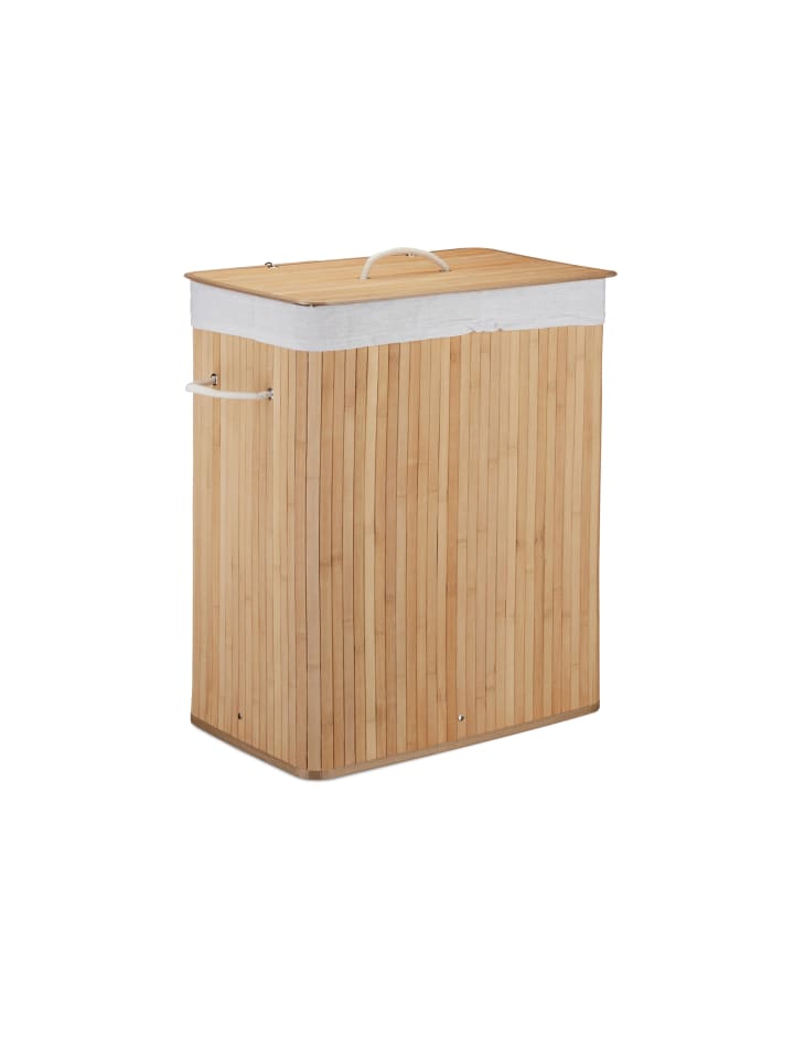 relaxdays 2 x Wäschekorb in Natur - (B)55 x (H)63 x (T)35 cm günstig kaufen onesize