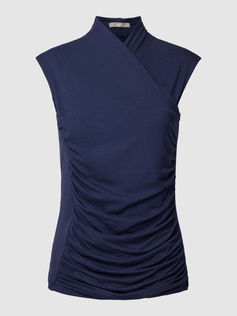 Top in Wickel-Optik in marineblau
