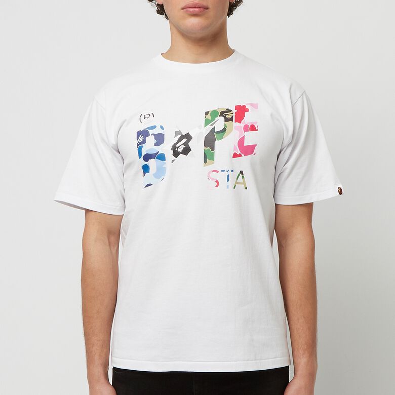 A Bathing Ape ABC Camo Crazy Bape STA Logo Tee white