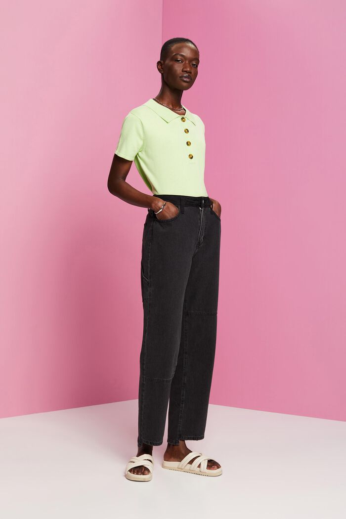 Retro-Jeans mit hohem Bund und weitem Bein