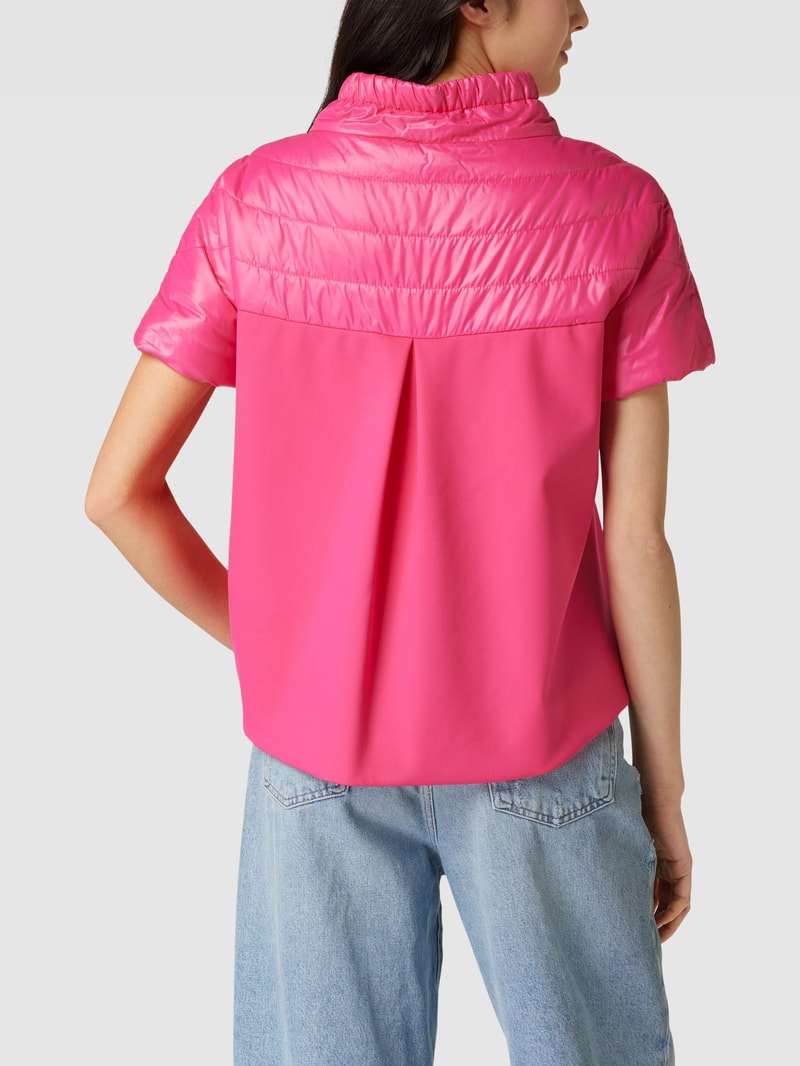 Steppweste mit Label-Details in pink