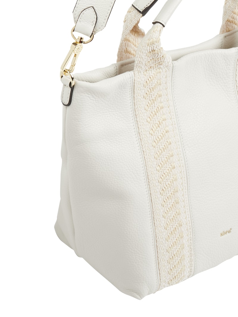 Shopper aus Leder Modell 'Kaia' in weiß