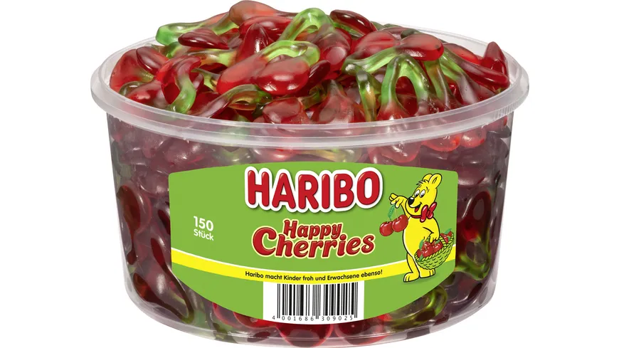 Haribo Fruchtgummi Happy Cherries Runddose 1200 g