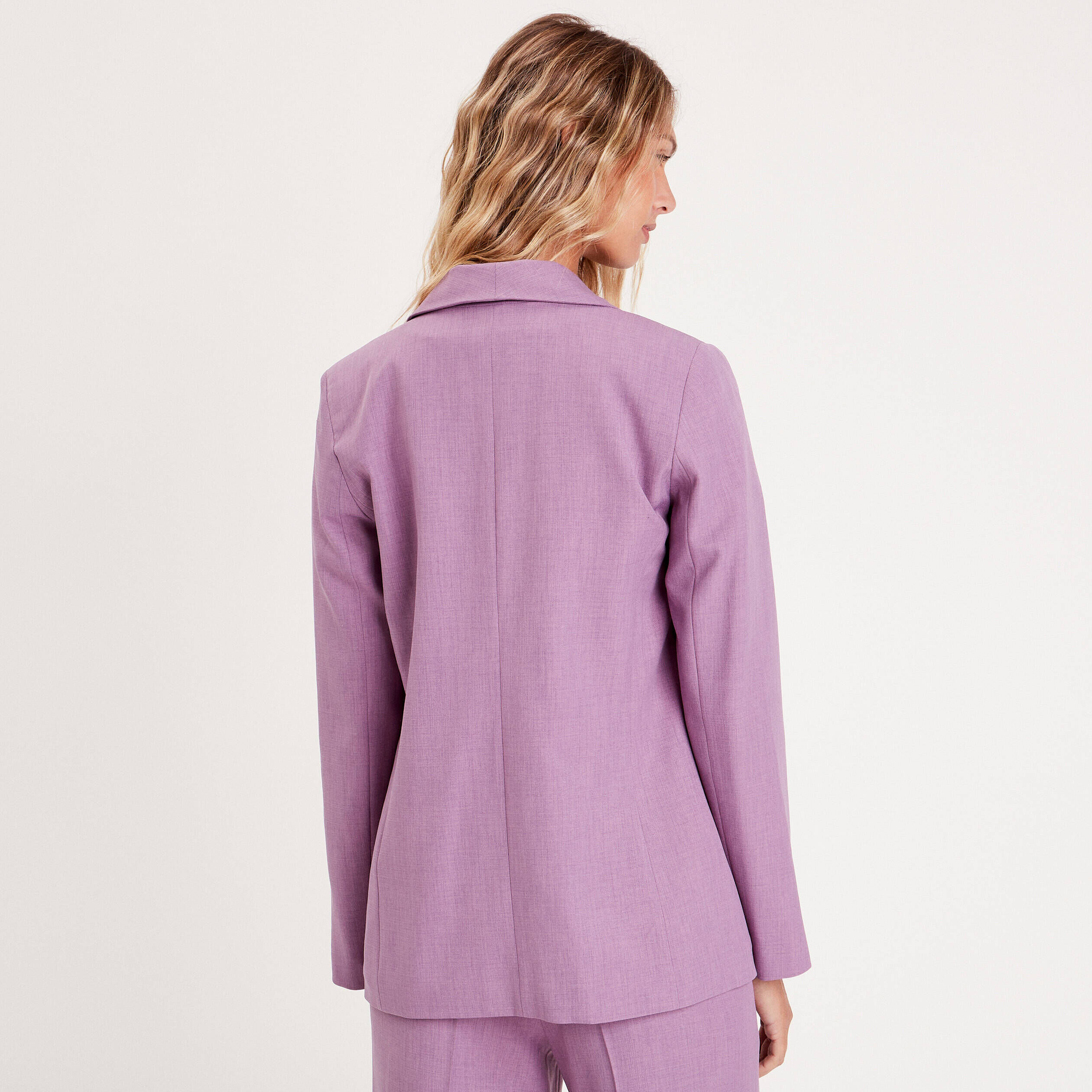 Veste esprit blazer col châle mauve femme | Cache Cache