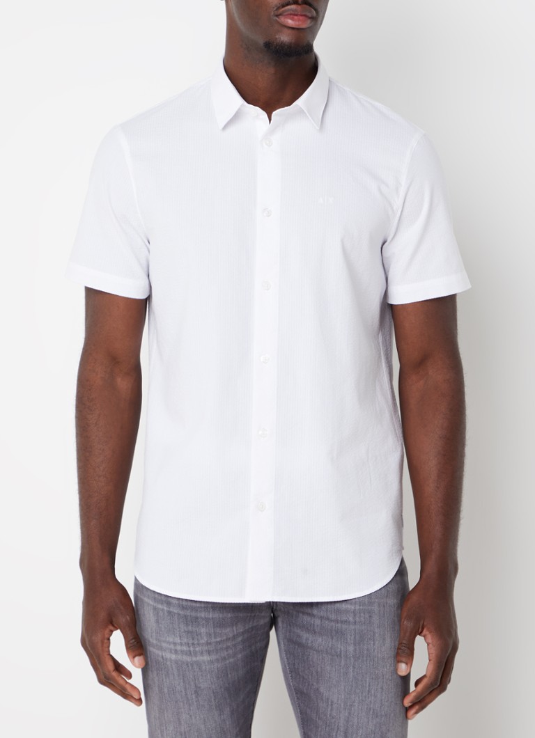 Armani Exchange košulja regularnog kroja s vezom logotipa