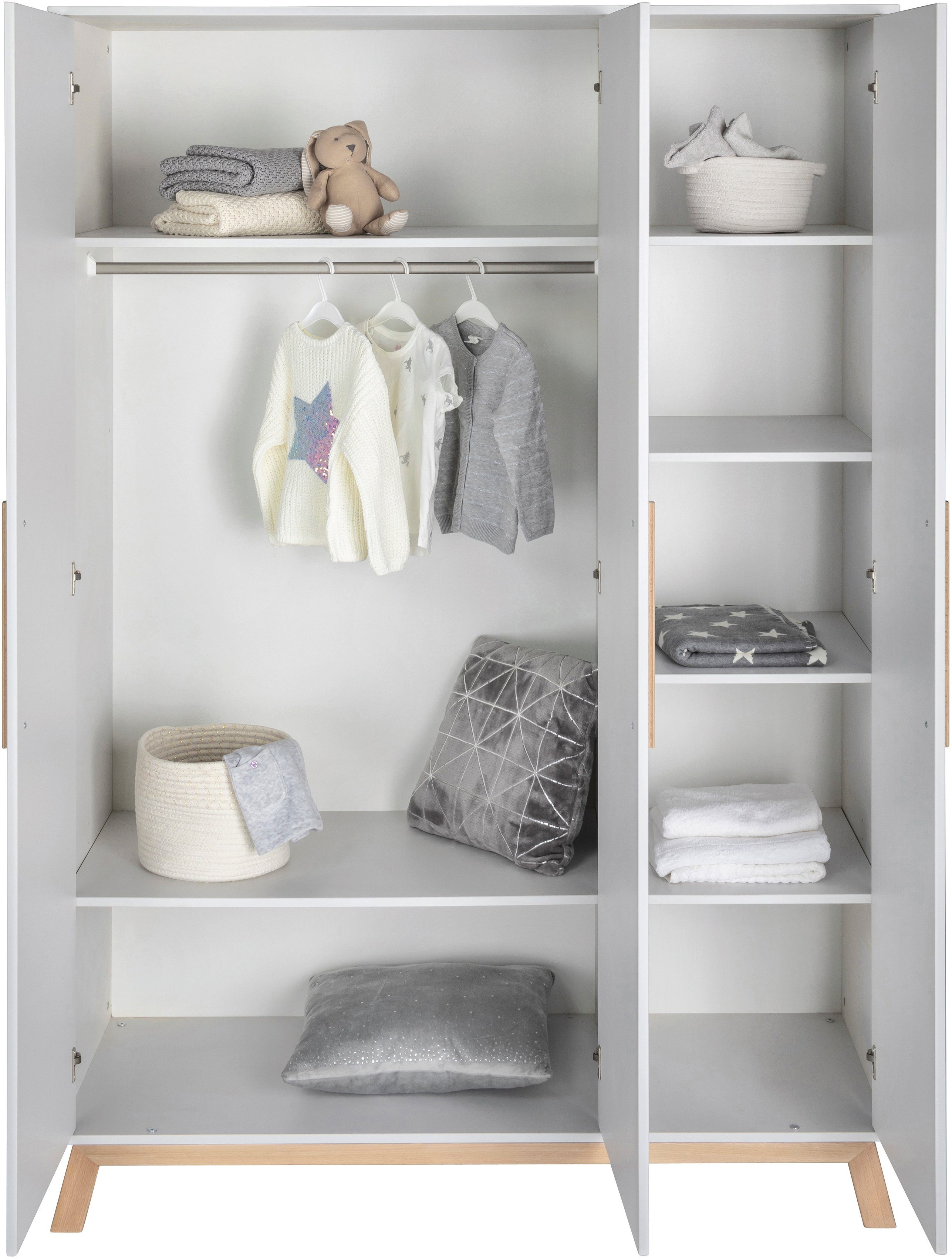Schardt Babyzimmer-Komplettset Sienna Grey, (Set, 3-St., Hausbett, Schrank, Wickelkommode), Made in Germany; mit Hausbett, Schrank und Wickelkommode